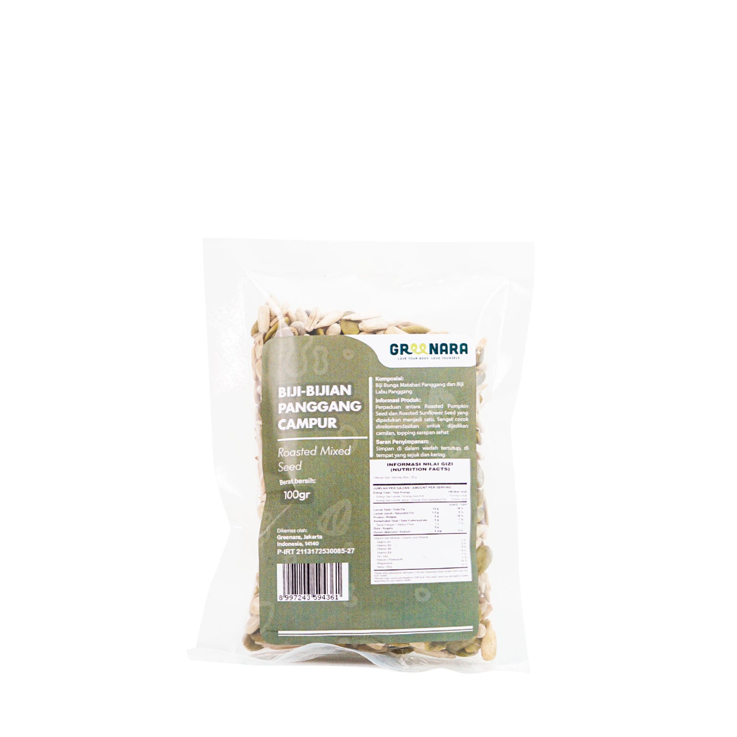 Biji Panggang Campur (Kuaci,Biji Labu)/ Roasted Mixed Seeds
