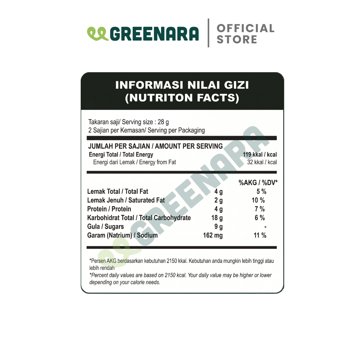 Greenara Natural Roasted Chickpea Sriracha 56g / Kacang Arab Panggang Rasa Sriracha / Snack Sehat