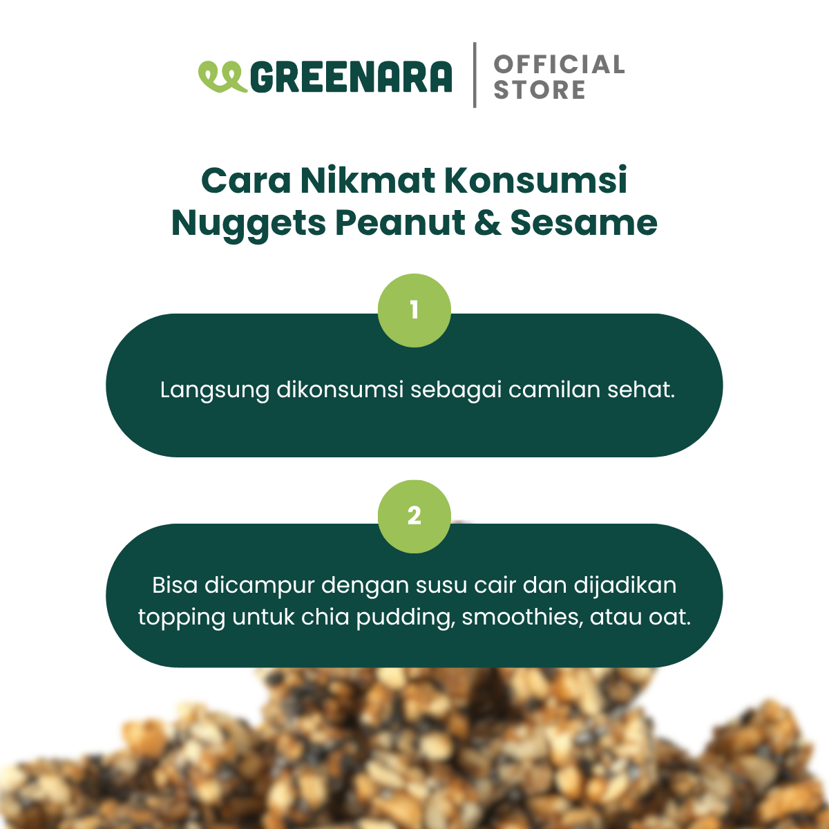 Greenara Nuggets Peanut & Sesame / Snack Nugget Kacang dan Wijen Panggang