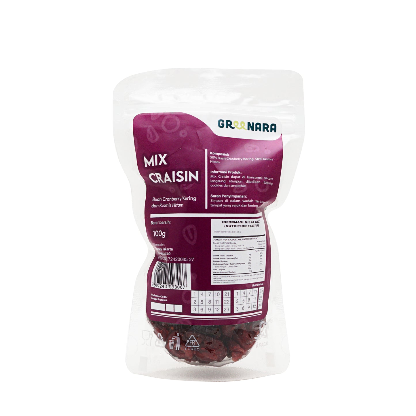 Mix Craisin / Mix Dried Cranberry and Raisin