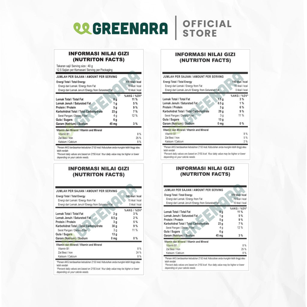 Greenara Natural Family Muesli / Berry 500gr (140-170kal/saji)/ Sarapan Sehat Oatmeal Kaya Serat