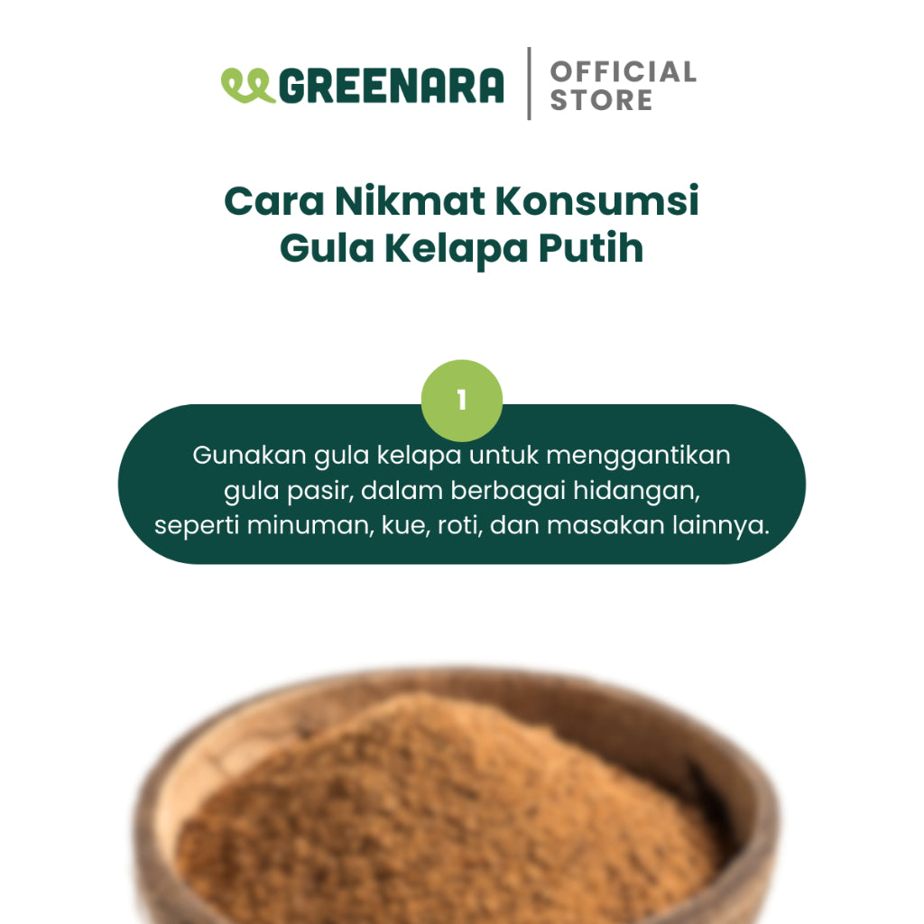 Greenara Natural Sweetener White Coconut Sugar 250gr / Gula Kelapa Putih / Pemanis Alami