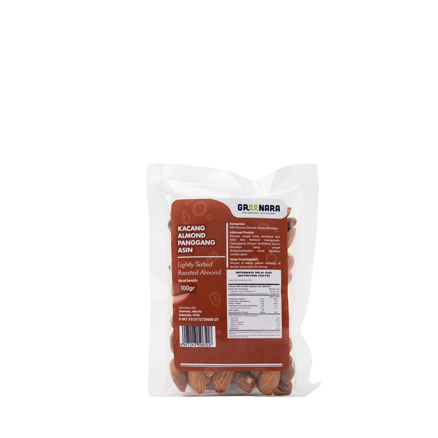 Kacang Almond Panggang Asin / Lightly Salted Roasted Almond