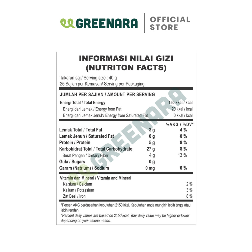 Greenara Oat Instan Alami 500gr / Oatmeal Instan