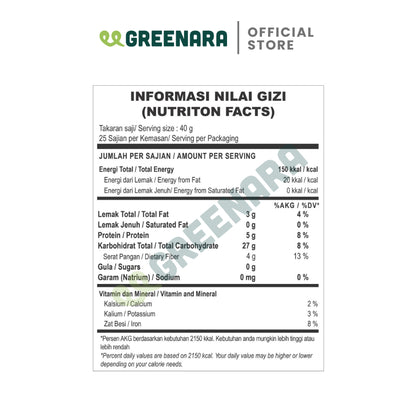 Greenara Oat Instan Alami 500gr / Oatmeal Instan