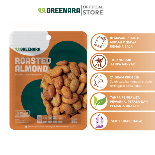 One Serving Roasted Almond 30g / Kacang Almond Panggang