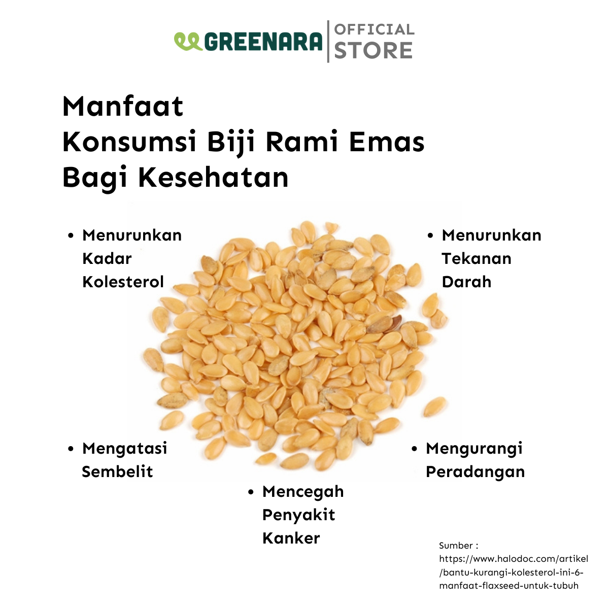 Bubuk Biji Rami Emas / Ground Golden Flaxseed