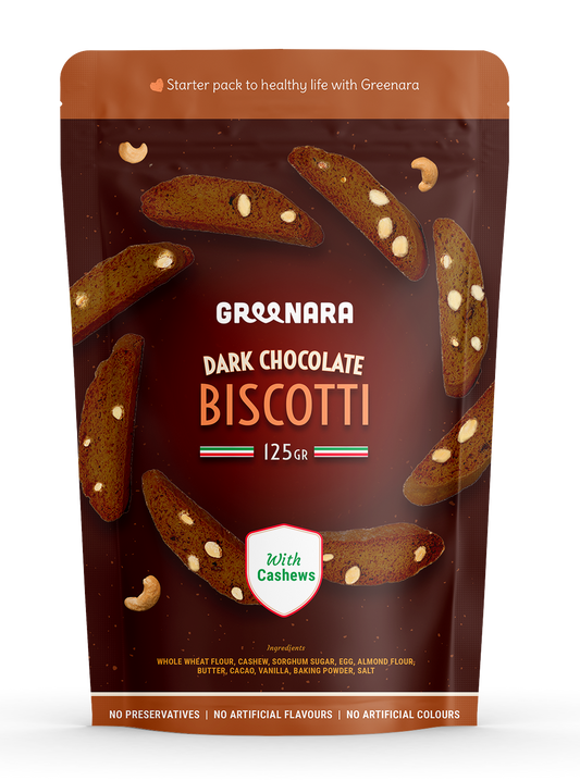 Greenara Dark Chocolate Cashew Biscotti 125gr