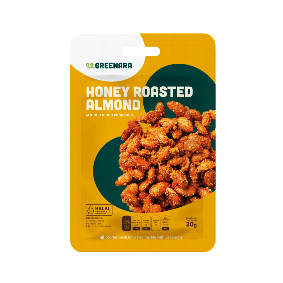 One Serving Honey Roasted Almond 30g / Almond Madu