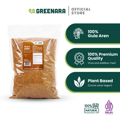 Greenara Natural Sweetener Arenga Sugar 1Kg / Gula Aren / Pemanis Alami