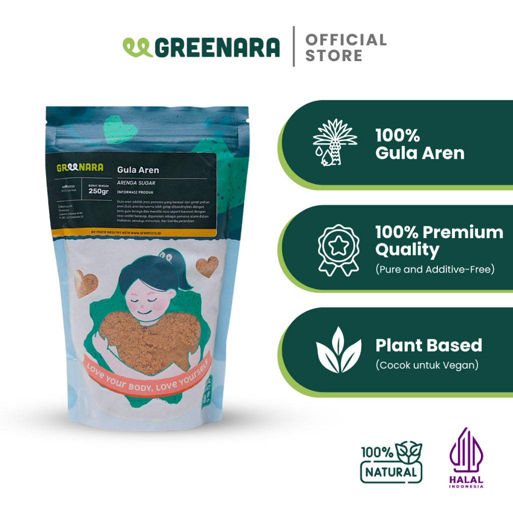 Greenara Natural Sweetener Arenga Sugar 250gr / Gula Aren / Pemanis Alami
