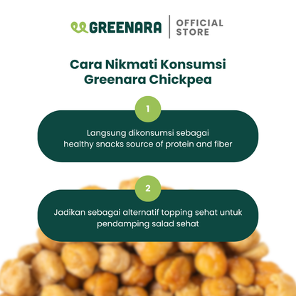 Greenara Natural Roasted Chickpea Savory 56g / Kacang Arab Panggang Gurih / Snack Sehat
