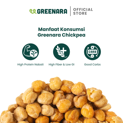 Greenara Natural Roasted Chickpea Sea Salt 56g / Kacang Arab Panggang Rasa Sea Salt / Snack Sehat