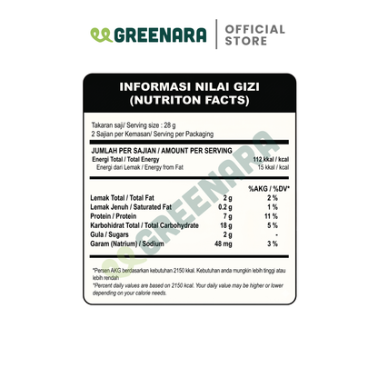 Greenara Natural Roasted Chickpea Sea Salt 56g / Kacang Arab Panggang Rasa Sea Salt / Snack Sehat
