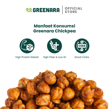 Greenara Natural Roasted Chickpea Sriracha 56g / Kacang Arab Panggang Rasa Sriracha / Snack Sehat