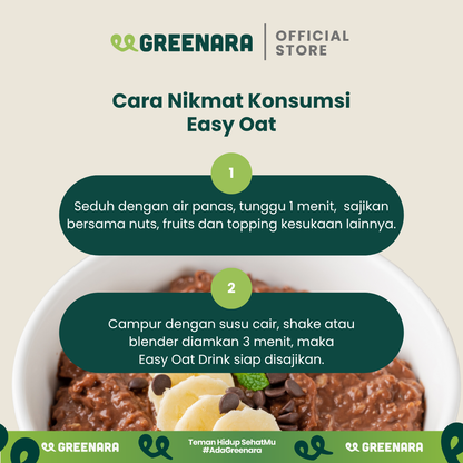 Greenara Natural Easy Oat / Instant Breakfast / Sarapan Sereal Sehat Kaya Nutrisi All Variant