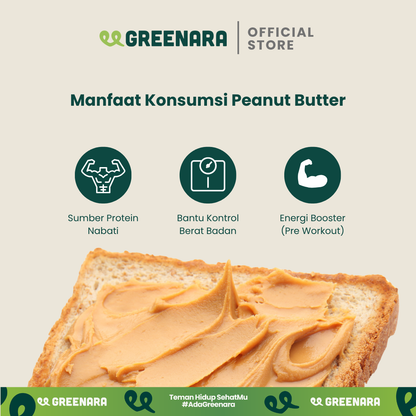 Greenara Natural Peanut Classic Butter 230g Low Calorie (100cal/serv) / Selai Kacang Rendah Kalori