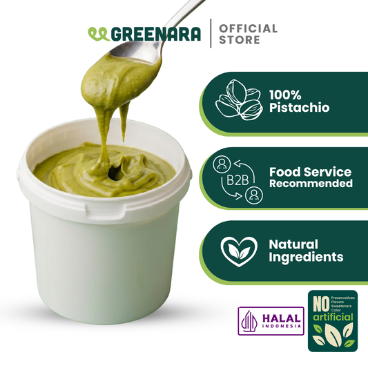 Greenara Pistachio Spread 1 Liter / Selai Kacang Pistachio untuk Baking Pastry Ingredients Roti