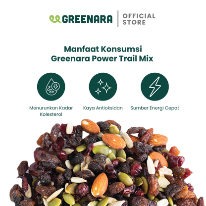 Greenara Natural Power Trail Mix 75gr / Healthy Snack (No Sugar Added) / Snack Sehat