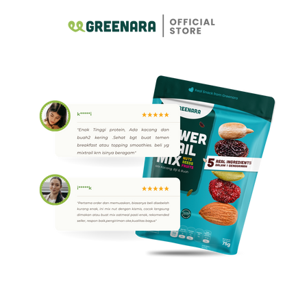 Greenara Natural Power Trail Mix 75gr / Healthy Snack (No Sugar Added) / Snack Sehat
