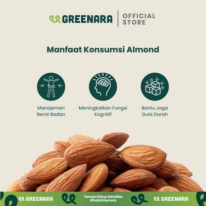 Greenara One Serving Roasted Almond 30gr / Snack Sehat / Kacang Almond Panggang / Camilan Diet