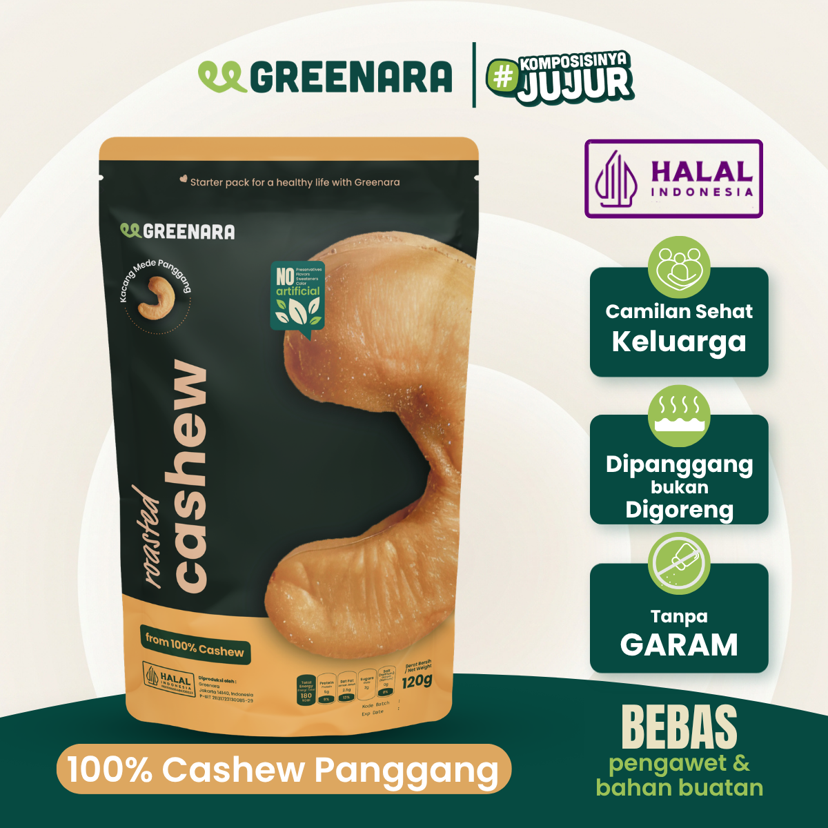 Greenara Kacang Mede Panggang 120gr / Roasted Cashew
