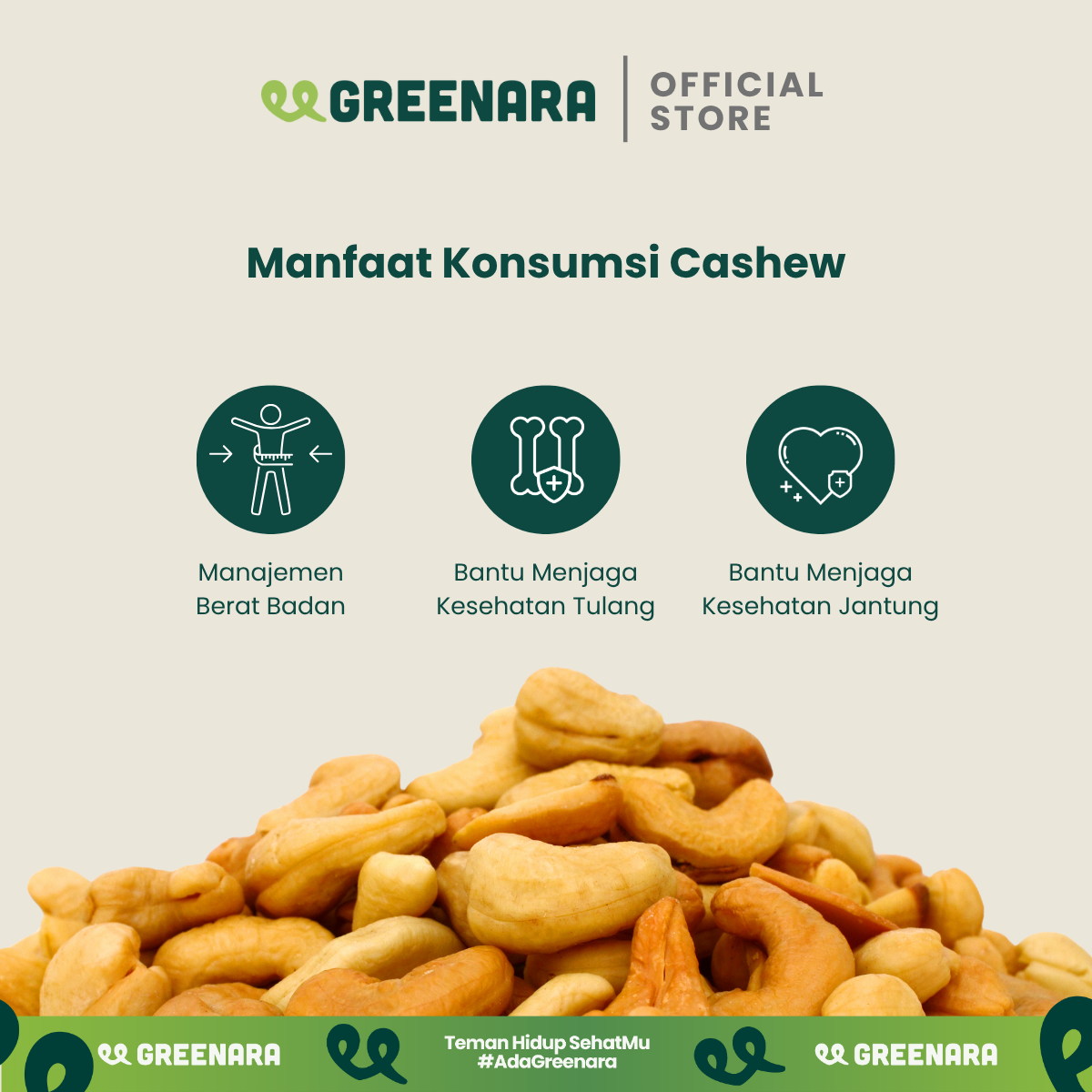 Greenara Kacang Mede Panggang 120gr / Roasted Cashew
