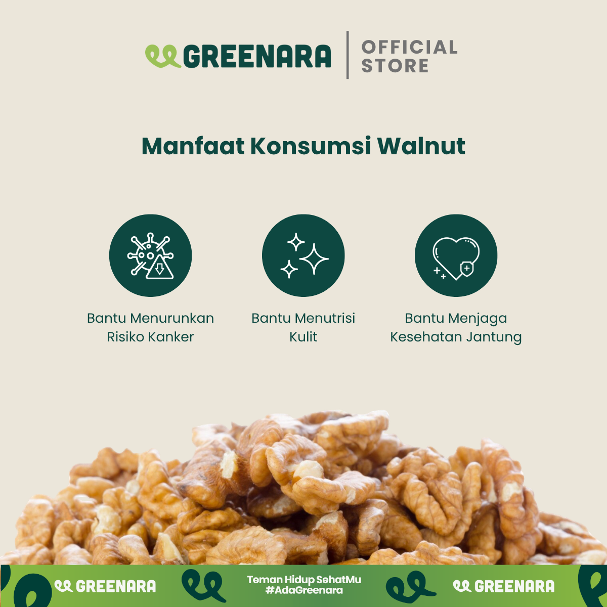 One Serving Roasted Walnut / Satu Sajian Kacang Walnut Panggang