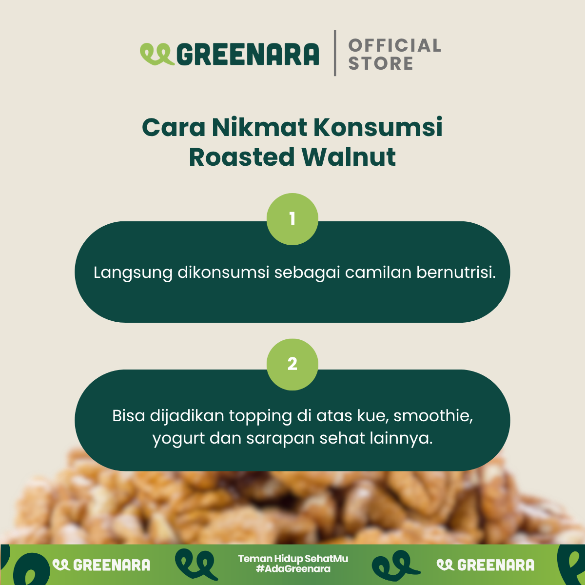 One Serving Roasted Walnut / Satu Sajian Kacang Walnut Panggang