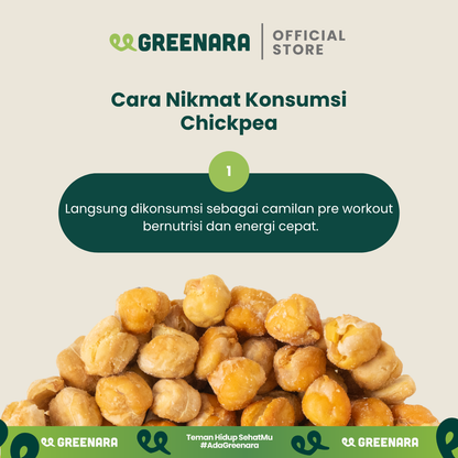 Greenara Natural Roasted Chickpea Savory 56g / Kacang Arab Panggang Gurih / Snack Sehat