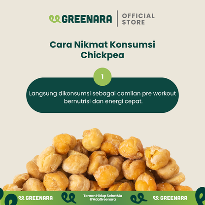 Greenara Natural Roasted Chickpea Sea Salt 56g / Kacang Arab Panggang Rasa Sea Salt / Snack Sehat