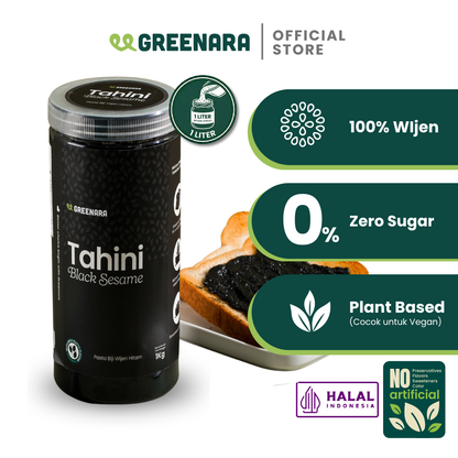 Greenara Tahini Biji Wijen Hitam Alami 1Kg / Selai Wijen