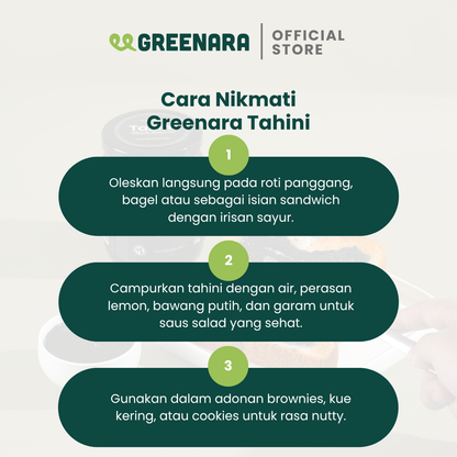Greenara Tahini Biji Wijen Hitam Alami 1Kg / Selai Wijen
