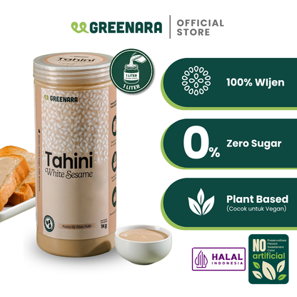 Greenara Natural Tahini Biji Wijen Putih 1Kg / Selai Wijen