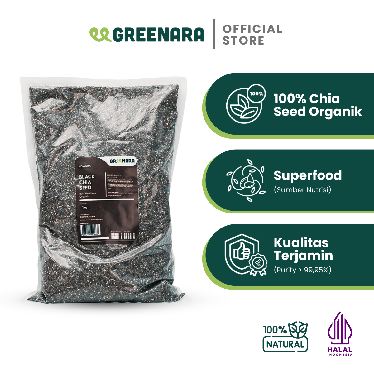 Biji Chia Hitam Organik/ Organic Black Chia Seed