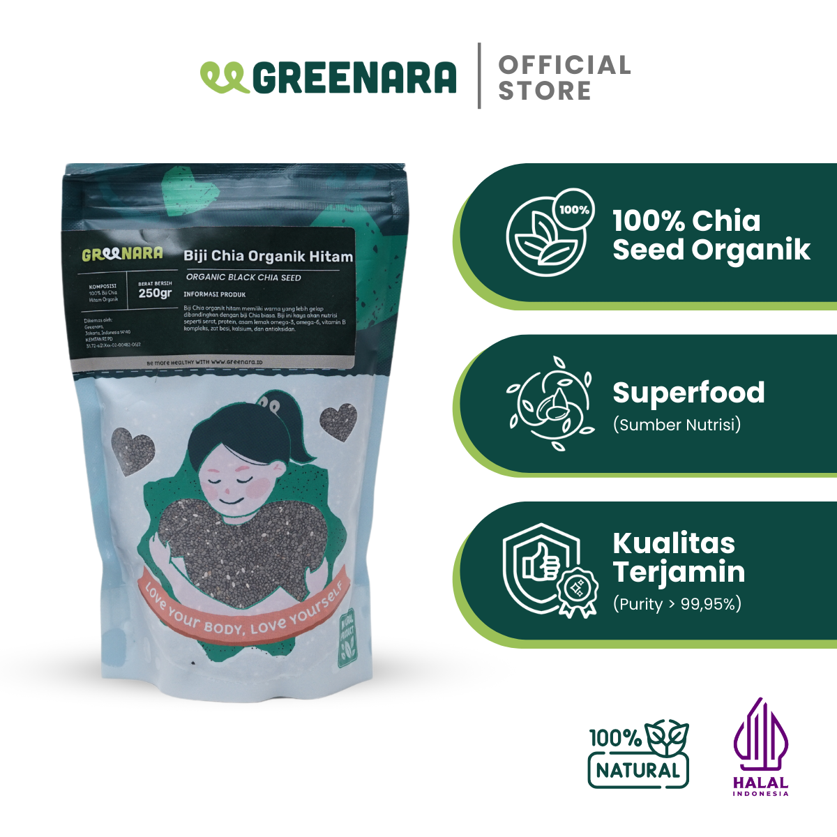 Biji Chia Hitam Organik/ Organic Black Chia Seed