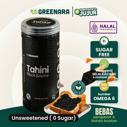 Greenara Tahini Biji Wijen Hitam Alami 1Kg / Selai Wijen