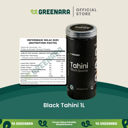 Greenara Tahini Biji Wijen Hitam Alami 1Kg / Selai Wijen