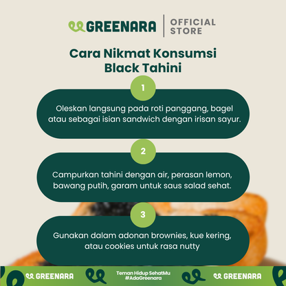 Greenara Tahini Biji Wijen Hitam Alami 1Kg / Selai Wijen