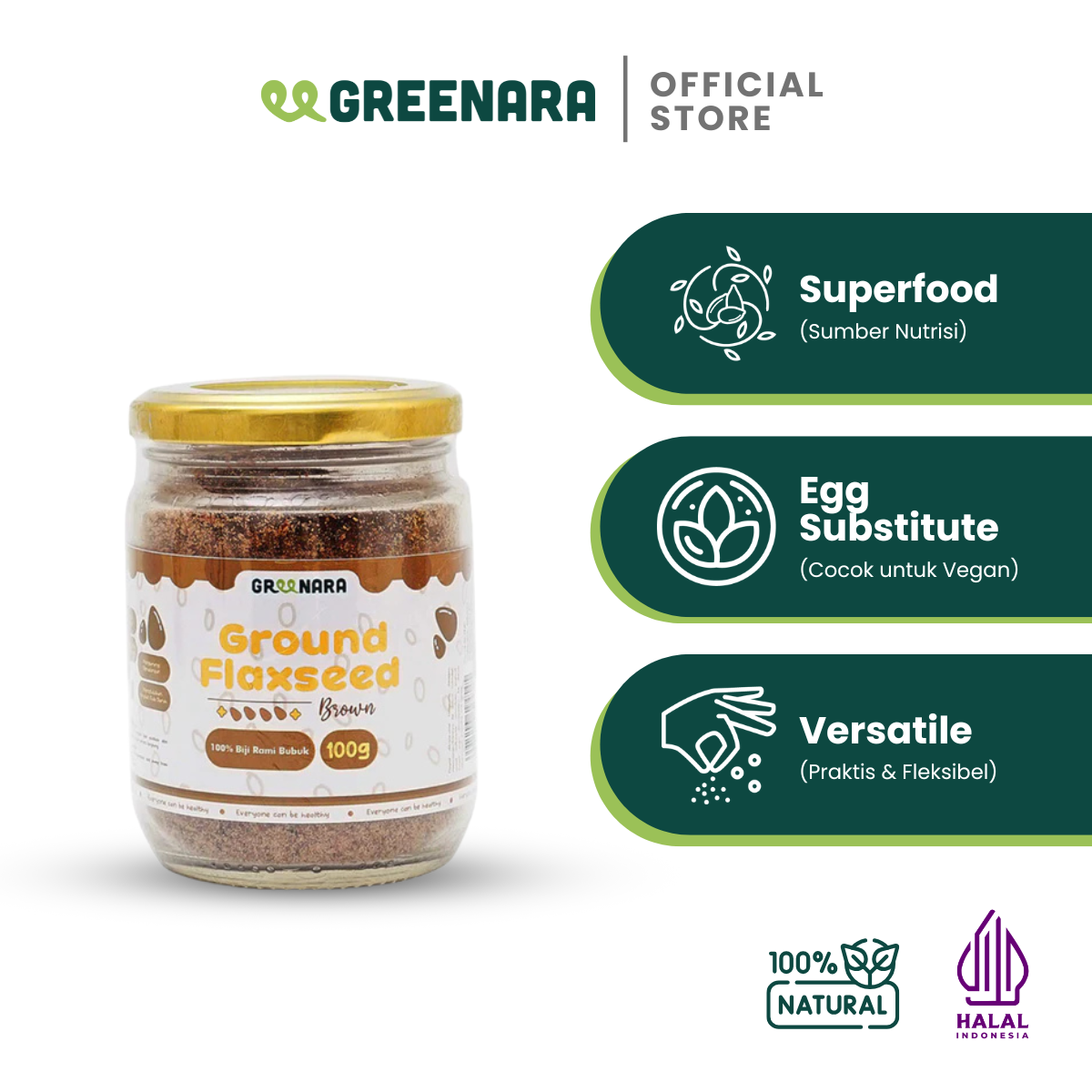 Bubuk Biji Rami Coklat  / Ground  Brown Flaxseed