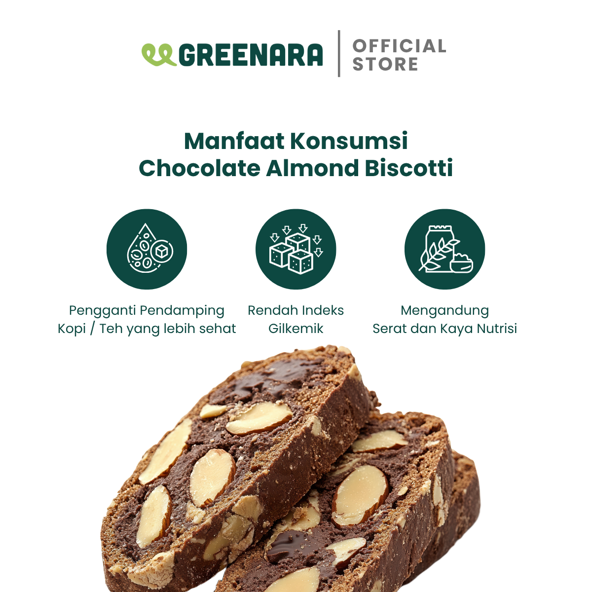 Greenara Dark Chocolate Cashew Biscotti 125gr