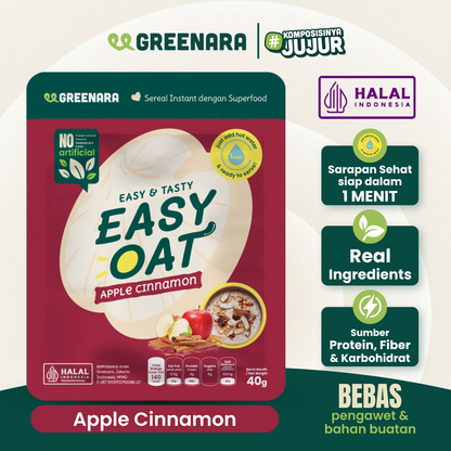 Greenara Easy Oat / Sarapan Instan / Sereal Sarapan Sehat Kaya Nutrisi Semua Varian