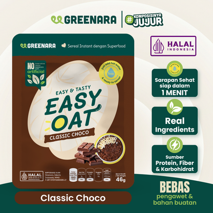 Greenara Easy Oat / Sarapan Instan / Sereal Sarapan Sehat Kaya Nutrisi Semua Varian