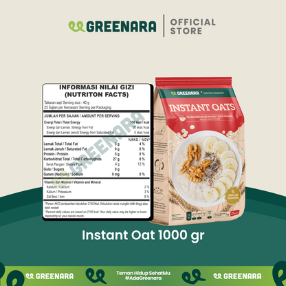 Greenara Natural Instant Oat 1Kg / Oatmeal Instant