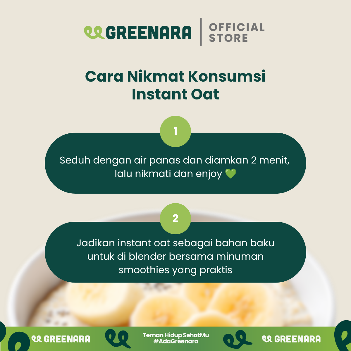 Greenara Natural Instant Oat 1Kg / Oatmeal Instant
