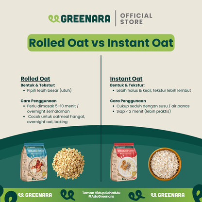 Greenara Natural Instant Oat 1Kg / Oatmeal Instant