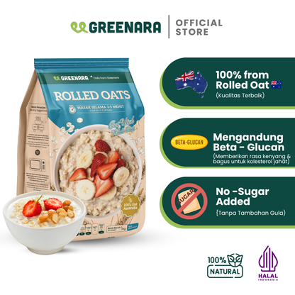 Greenara Natural Rolled Oat 1Kg