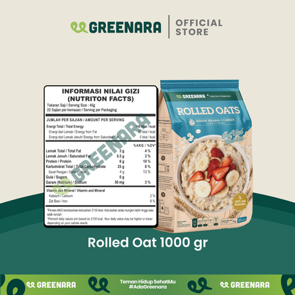 Greenara Natural Rolled Oat Australia 1Kg / Oat Utuh