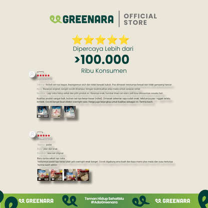 Greenara Natural Rolled Oat Australia 1Kg / Oat Utuh