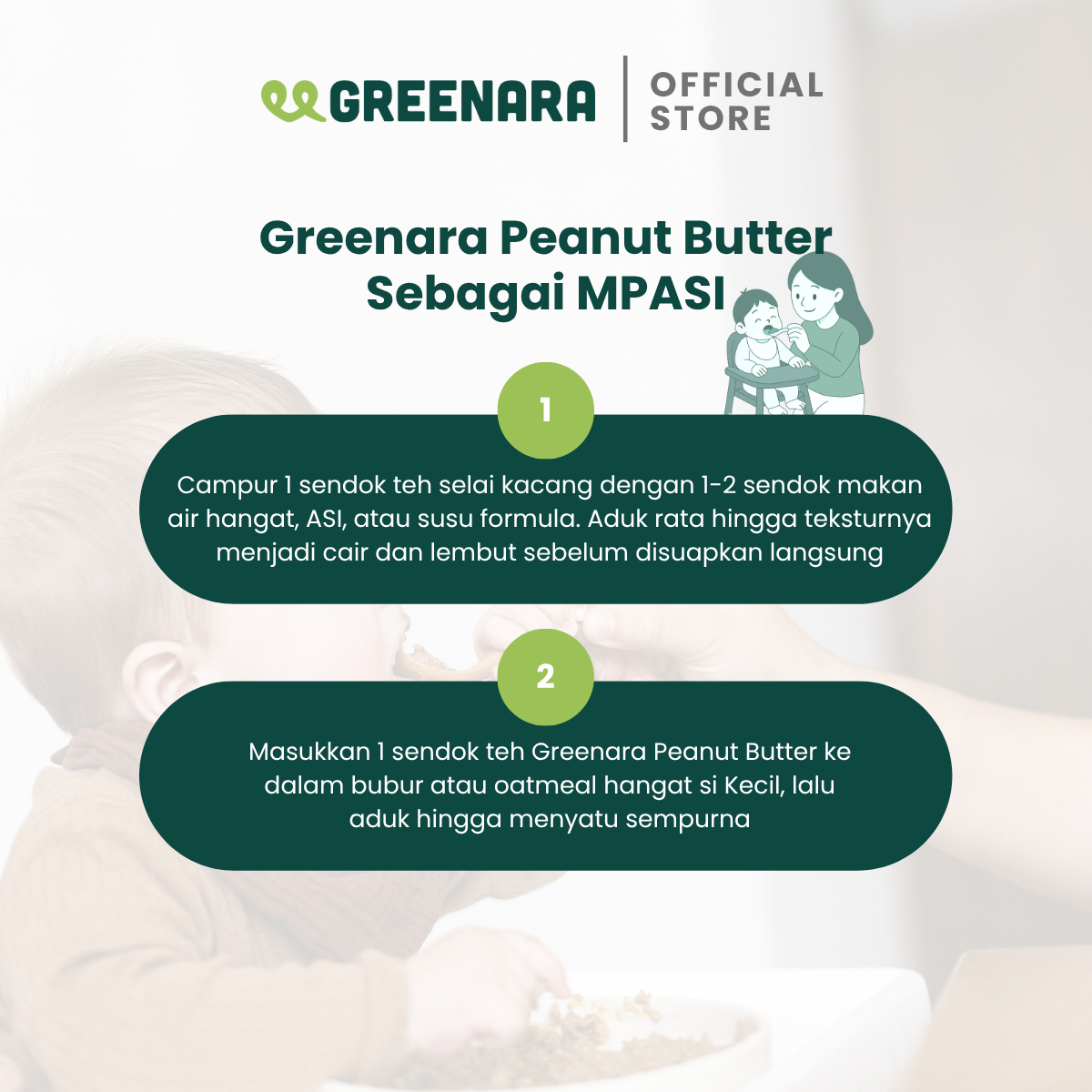 Greenara Unsweetened (Original) Peanut Butter 230gr Low Calorie (112cal/serv) / Selai Kacang Tanpa Gula